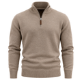 Premium Merino Wool Half-Zip Sweater – Stone Beige | Jorven Sllate