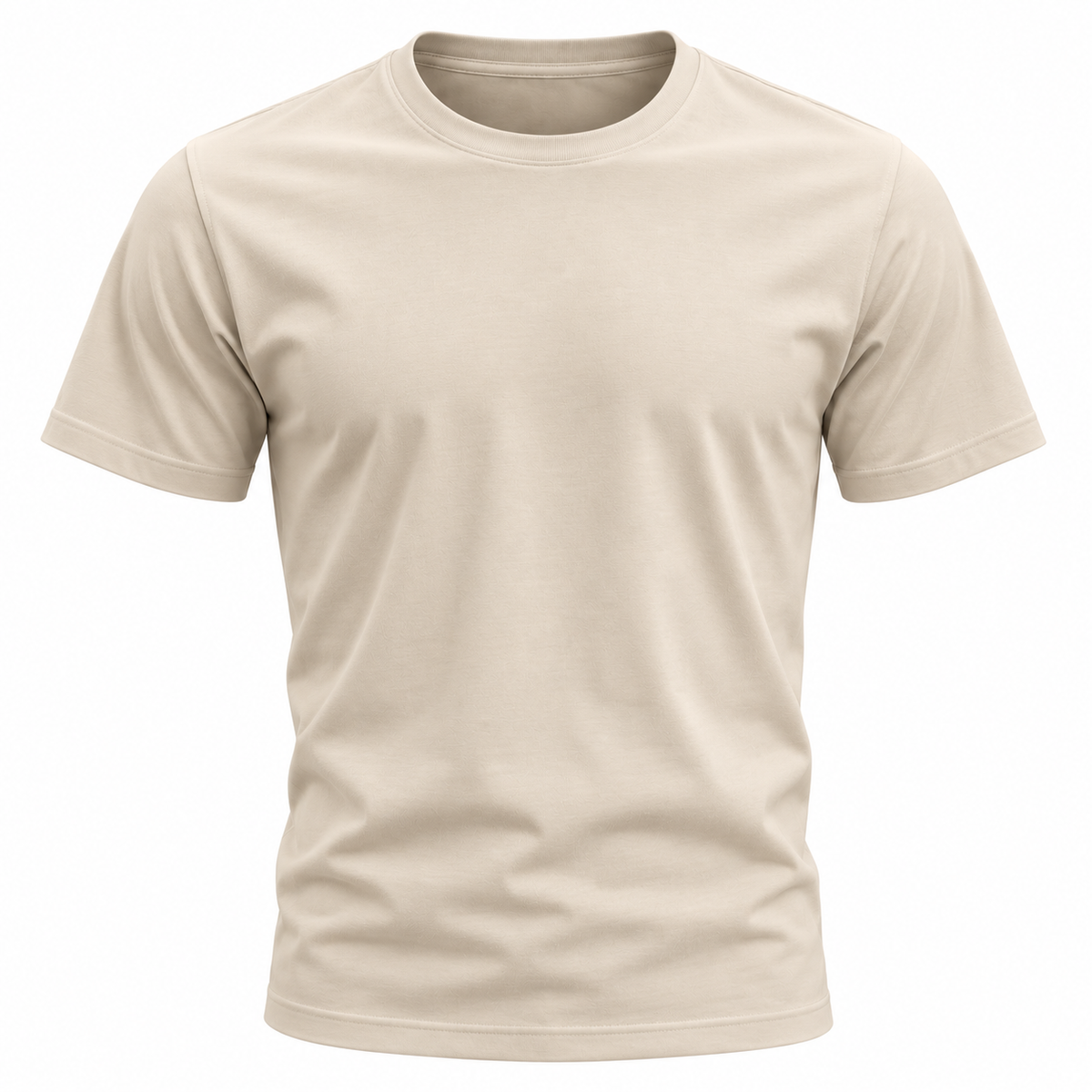 Premium Cotton Crew-Neck T-Shirt – Sand Beige | Jorven Sllate