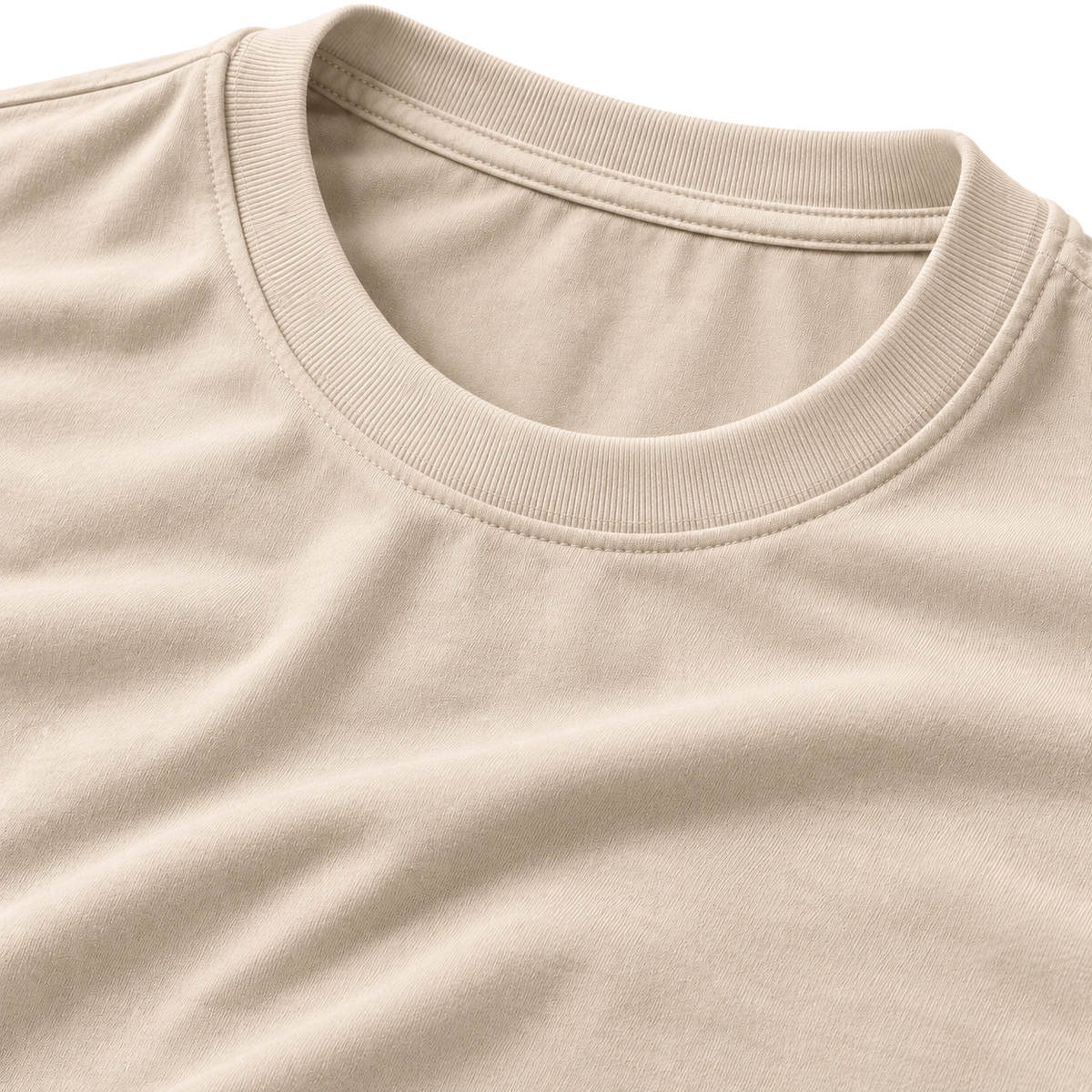 Premium Cotton Crew-Neck T-Shirt – Sand Beige | Jorven Sllate