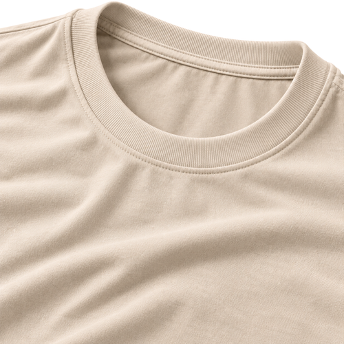 Premium Cotton Crew-Neck T-Shirt – Sand Beige | Jorven Sllate