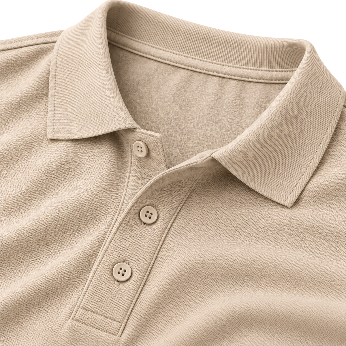 Premium Cotton Piqué Polo Shirt – Sand Beige | Jorven Sllate