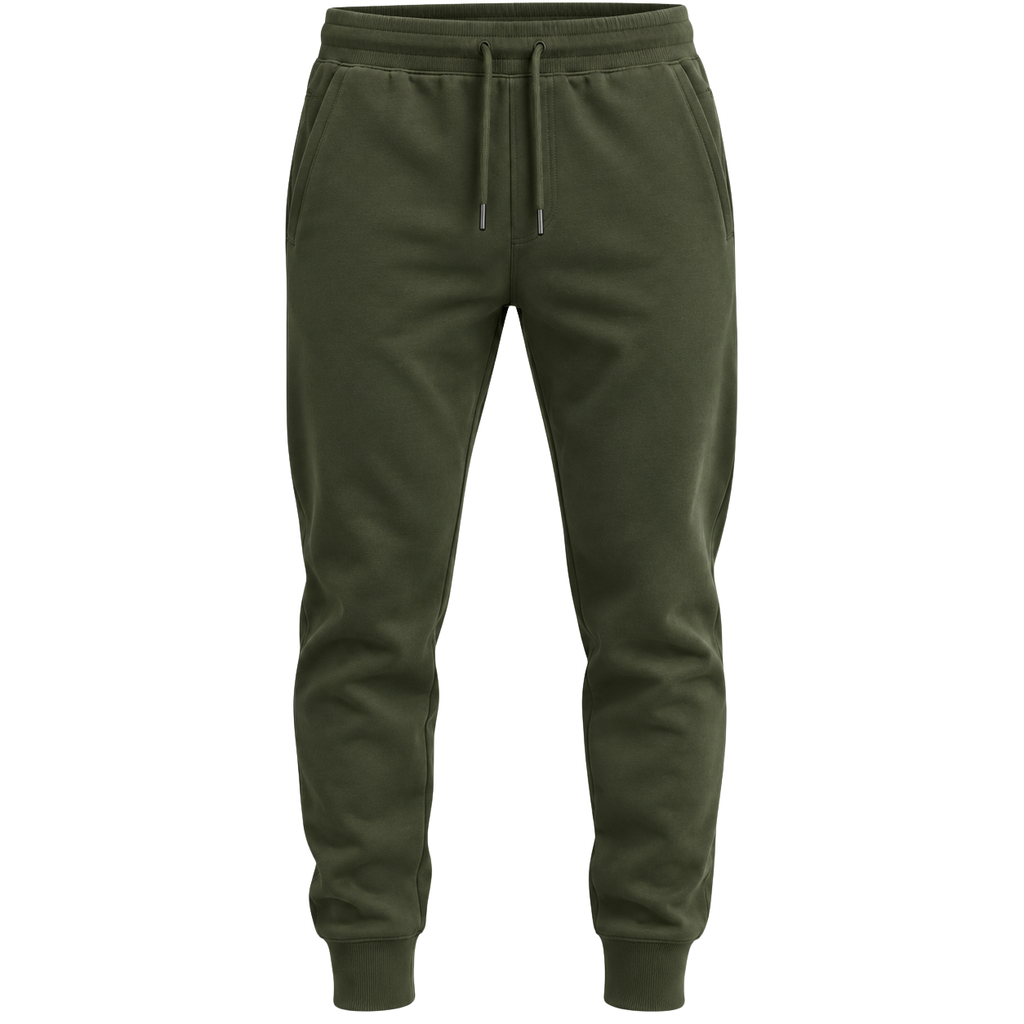Premium Cotton Jogger Trousers – Forest Green | Jorven Sllate