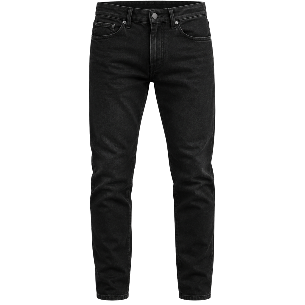 Premium Slim-Fit Denim Jeans – Jet Black | Jorven Sllate