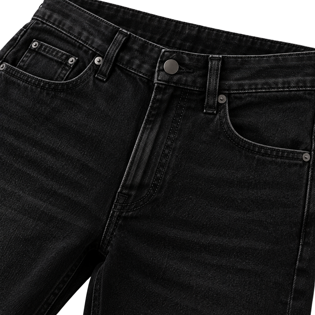 Premium Slim-Fit Denim Jeans – Jet Black | Jorven Sllate