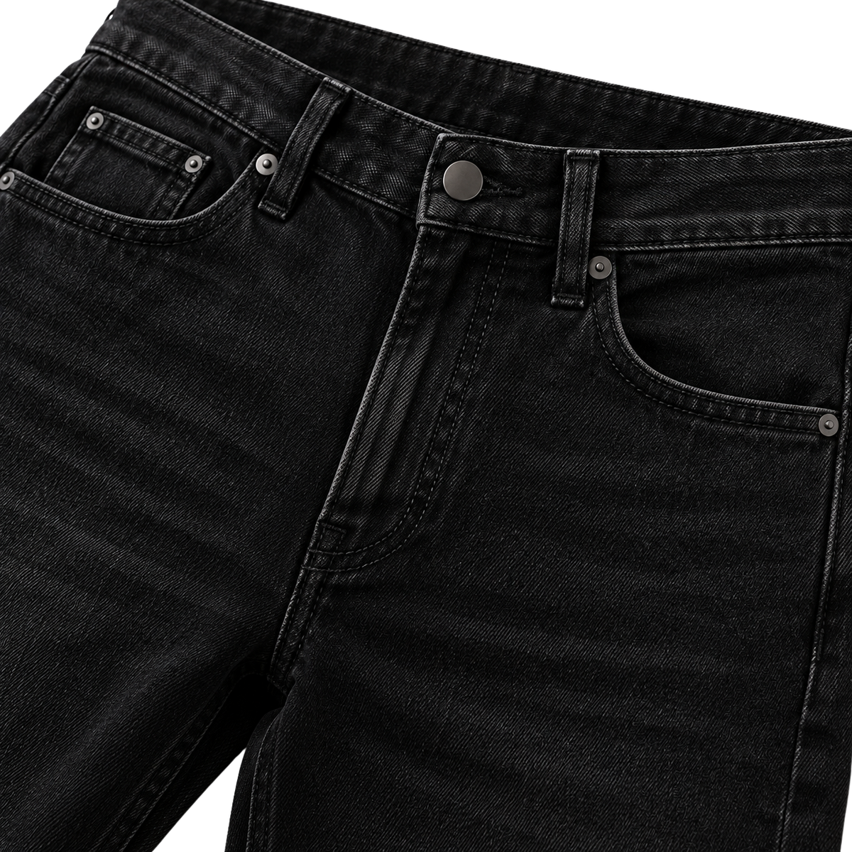 Premium Slim-Fit Denim Jeans – Jet Black | Jorven Sllate