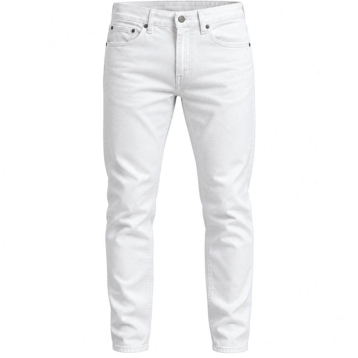 Premium Slim-Fit Denim Jeans – Crisp White | Jorven Sllate
