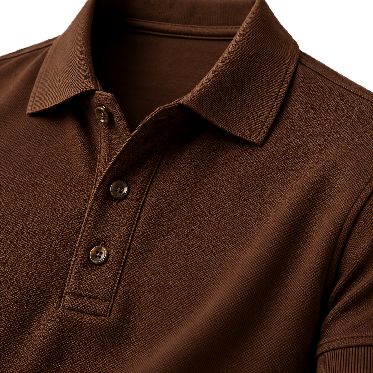 Premium Cotton Piqué Polo Shirt – Chocolate Brown | Jorven Sllate